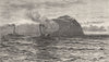 SCOTLAND. The Bass Rock. Waiting for the Homeward Bound c1886 old print