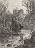 SCOTLAND. Hawthornden c1886 old antique vintage print picture