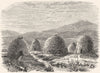 SCOTLAND. Huts in Uig, Lewis, inhabited 1859 c1886 old antique print picture