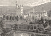 SCOTLAND. Balmoral Castle from the river c1886 old antique print picture