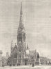 SCOTLAND. The Scots Church, Collins Street, Melbourne 1886 old antique print