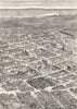 AUSTRALIA. Bird's-Eye Melbourne, looking Southwards to sea 1886 old print