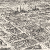 AUSTRALIA. Bird's-Eye view of Central Melbourne 1886 old antique print picture