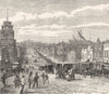 AUSTRALIA. Bourke Street, Melbourne, looking East 1886 old antique print