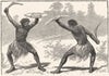 AUSTRALIA. A Glance at the Aborigines. A Waddy Fight 1886 old antique print