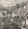 DEVON. Clovelly (2) 1886 old antique vintage print picture
