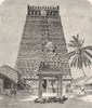 INDIA. Gopura at Kumbakonam 1886 old antique vintage print picture