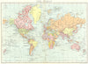 WORLD. The World, on Mercator's Projection. Political. STANFORD 1906 old map