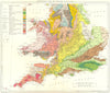 UK GEOLOGICAL. Southern Sheet. England & Wales. STANFORD 1906 old antique map
