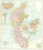 DENMARK. Shows all of Schleswig as German. Iceland. STANFORD 1906 old map