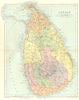 CEYLON. showing provinces & railways.  Sri Lanka. STANFORD 1906 old map