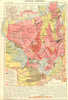 CANTAL. Massif Central; map of Monts Domes; Coupe Geologique du 1923 old