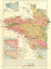 BRITTANY. Massif Armoricain Geology; rainfall population railways 1923 old map