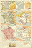 FRANCE. Agriculture. Forests livestock wine cider crops food produce 1923 map