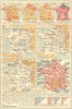 FRANCE. Industry Mining Metal Engineering Textile Chemical Agriculture 1923 map