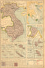 FRENCH COLONIES. Indochina Polynesia Guadeloupe Antilles Martinique 1923 map