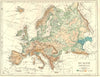 EUROPE. Europe(Physical) 1897 old antique vintage map plan chart