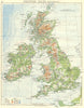 UK. British Isles(Physical) 1897 old antique vintage map plan chart