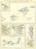SPAIN. Balearics; Andorra; Madrid; Cadiz; Gibraltar; Lisbon; & Canary 1897 map