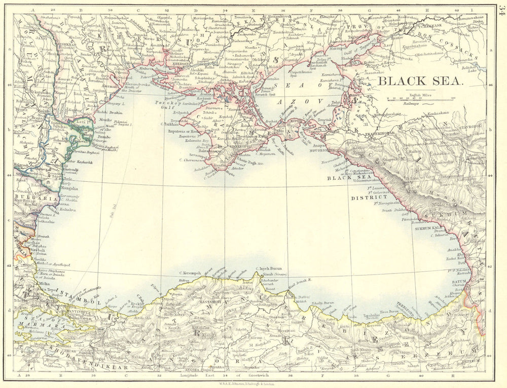 EUROPE. Black Sea 1897 old antique vintage map plan chart