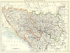 BOSNIA. Bosnia, Servia Serbia, and Montenegro 1897 old antique map plan chart