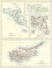 GREECE. Corfu; Crete or Candia; Athens; Cyprus 1897 old antique map plan chart