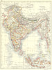 INDIA. India; Inset map of East India Malaysia Indonesia 1897 old antique