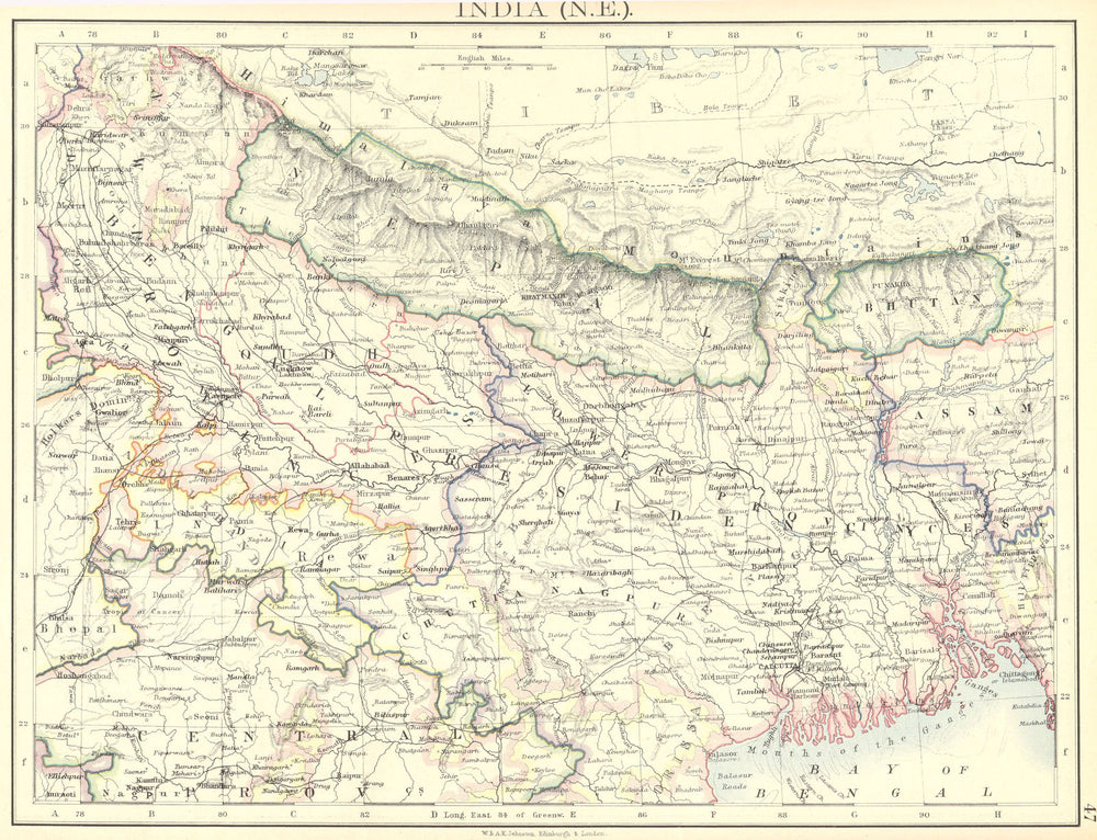 INDIA. India(North-East) 1897 old antique vintage map plan chart