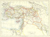 TURKEY. Turkey in Asia; Iraq Israel; Jordan; Syria; Iran 1897 old antique map