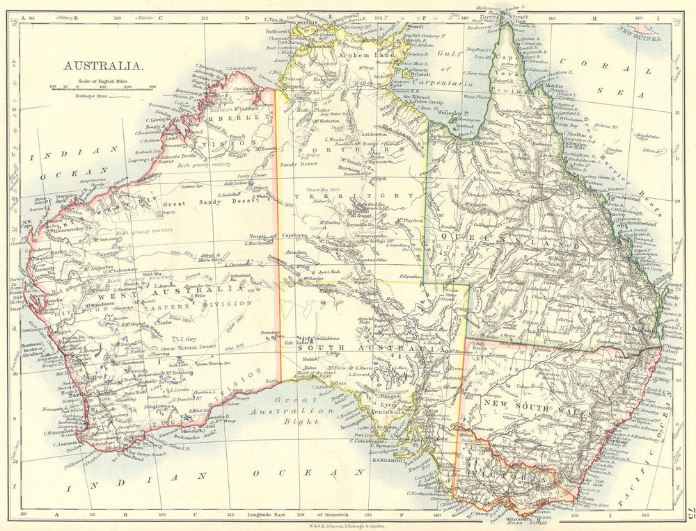 AUSTRALIA. Australia 1897 old antique vintage map plan chart