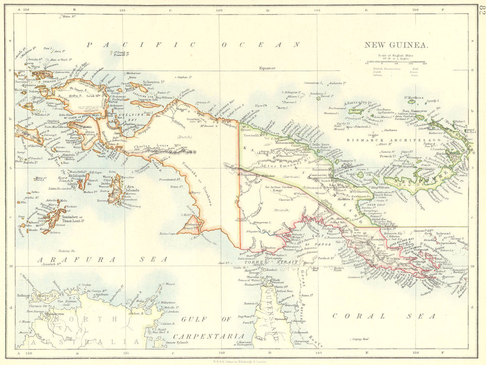 PAPAU NEW GUINEA. New Guinea 1897 old antique vintage map plan chart