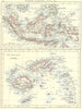 INDONESIA. Borneo, Sumatra, Java; Fiji Islands Viti Levu Vanu Levu 1897 map