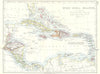WEST INDIES. West India Islands Central America 1897 old antique map chart