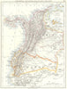 SOUTH AMERICA. Colombia, Ecuador; Galapagos Panama 1897 old antique map chart