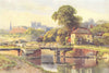 Exeter from the Canal. Devon. By Ernest Haslehust 1920 old antique print