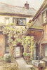 Old Courtyard in the close, Exeter. Devon. By Ernest Haslehust 1920 print