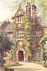 The Abbot's lodge, Exeter. Devon. By Ernest Haslehust 1920 old antique print