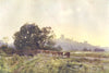 Dorchester from the Meadows. Dorset. By Ernest Haslehust 1920 old print