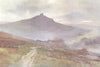 Brent tor, Dartmoor. Devon. By Ernest Haslehust 1920 old antique print picture