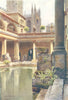 The Roman Bath. Somerset. By Ernest Haslehust 1920 old antique print picture