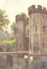The Palace gatehouse and Drawbridge, Wells. Somerset. By Ernest Haslehust 1920