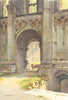 Doorway of Chapel of St. Mary, Glastonbury Abbey. Ernest Haslehust 1920 print