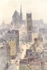 Looking West up Fleet Street to the Law Courts. London.By Ernest Haslehust 1920