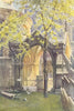 The Porch, temple church. London. By Ernest Haslehust 1920 old antique print