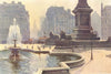 Trafalgar Square. London. By Ernest Haslehust 1920 old antique print picture