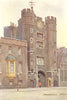 Gatehouse, St. James's Palace. London. By Ernest Haslehust 1920 old print