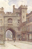 St. John's gatehouse, Clerkenwell. London. By Ernest Haslehust 1920 old print