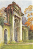 The Gateway, Dyrham Park. London. By Ernest Haslehust 1920 old antique print