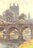 Old Wye Bridge. Hereford. By Ernest Haslehust 1920 antique print picture