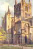 The Cathedral from the North-West. Hereford. By Ernest Haslehust 1920 print